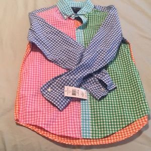 Multi colored button down